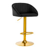 Barhocker QS-B16G Samt Gold Schwarz