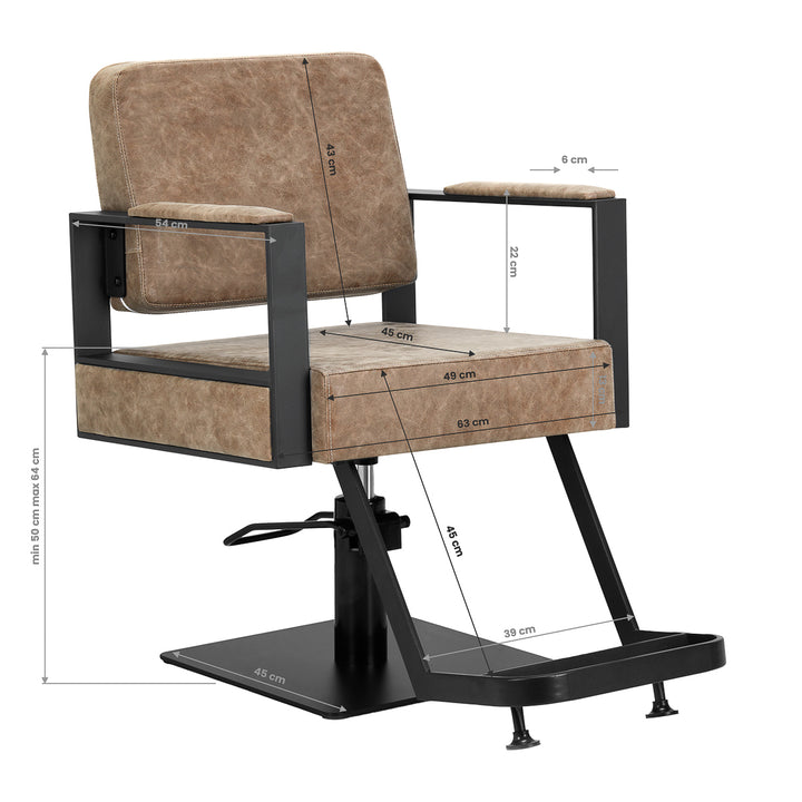 Friseurstuhl Gabbiano Modena Alt Braun 9
