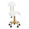 Sattelhocker Höhenverstellbar mit Rückenlehne 6001-G Gold-Weiß