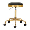 Arbeitshocker Höhenverstellbar Eco Leder H7 Gold Schwarz