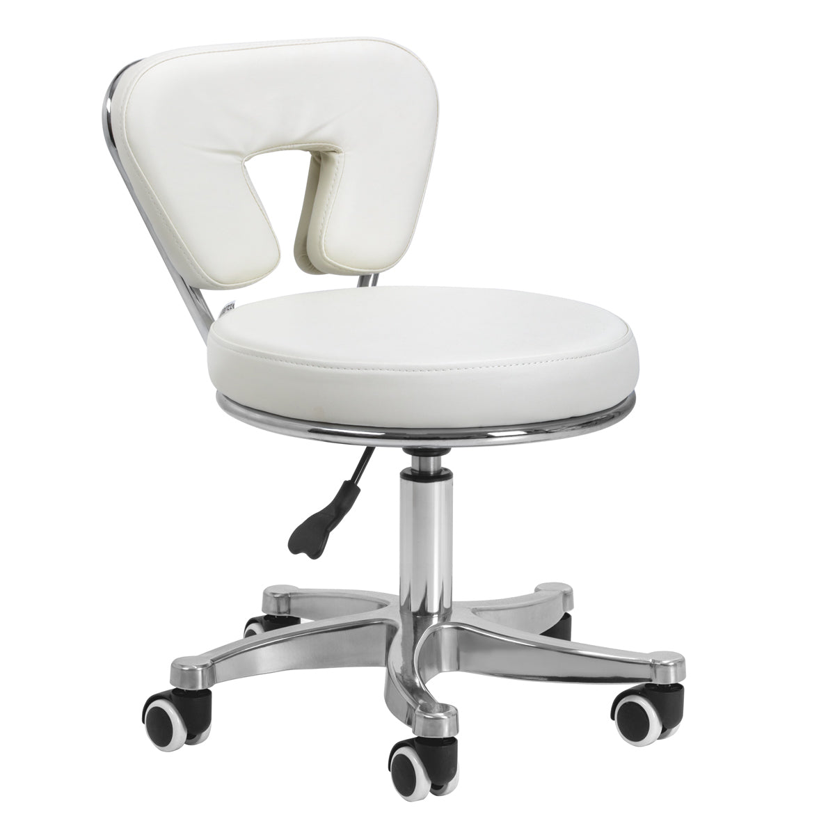 Rollhocker Höhenverstellbar mit Lehne 9266 Weiß