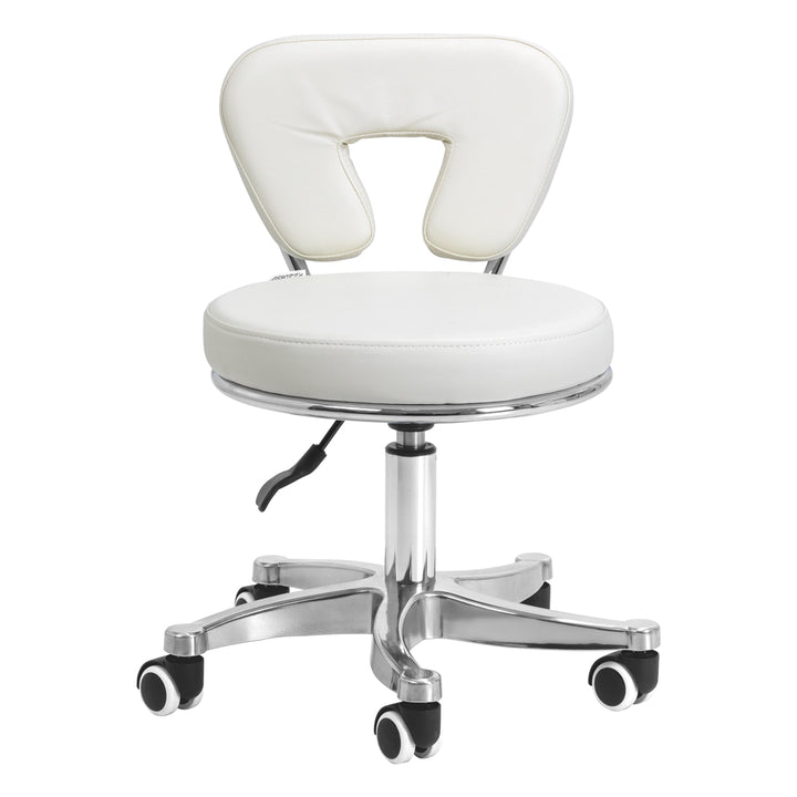 Rollhocker Höhenverstellbar mit Lehne 9266 Weiß - Bild 2