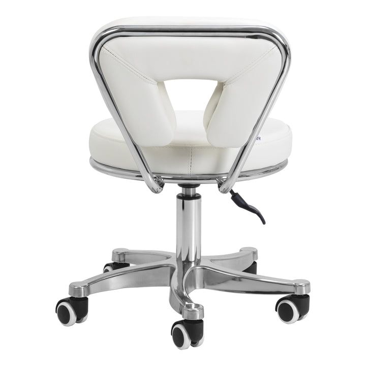 Rollhocker Höhenverstellbar mit Lehne 9266 Weiß - Bild 3