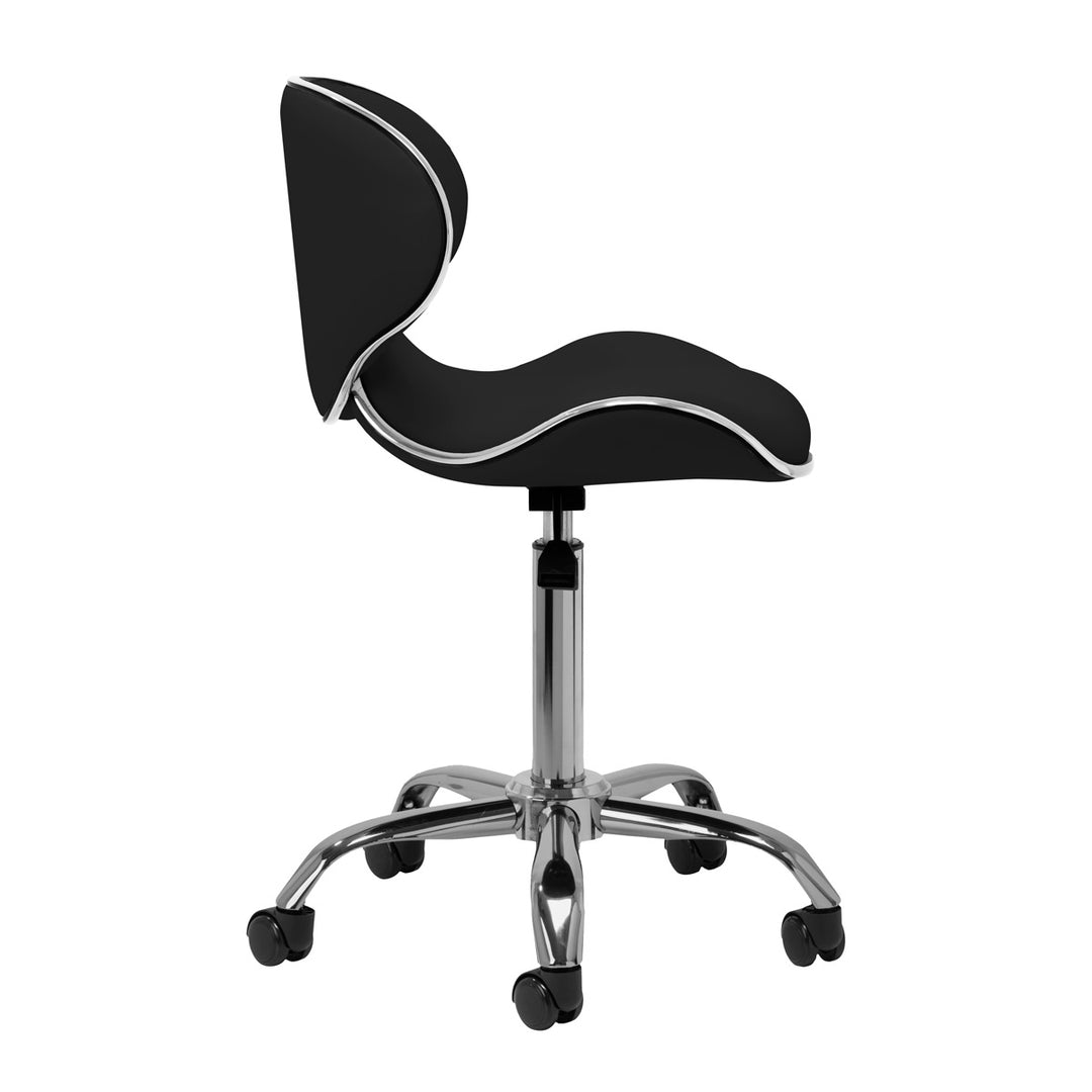 Rollhocker Höhenverstellbar mit Lehne Gabbiano Q-4599 Schwarz - Bild 2