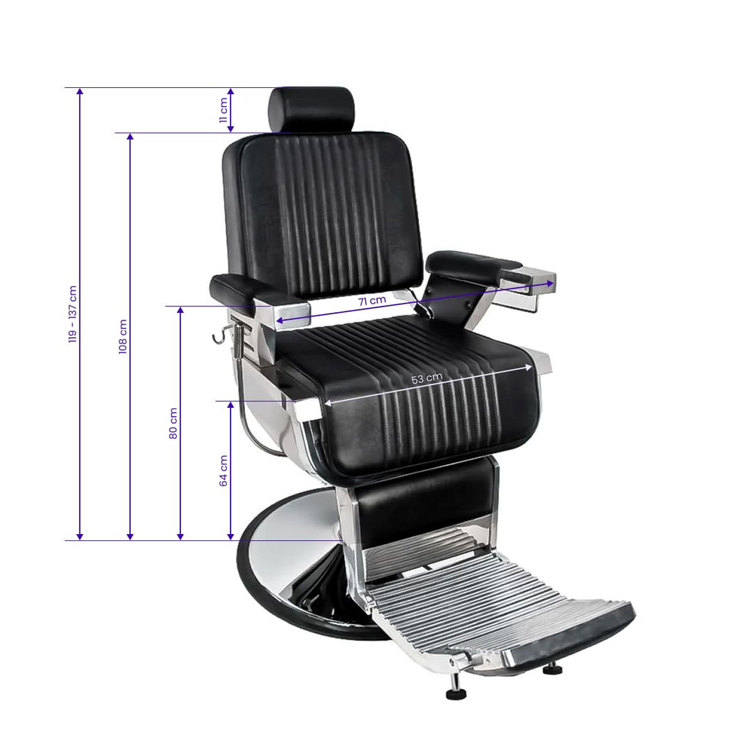 Barberstuhl Gabbiano Royal Schwarz - Bild 10