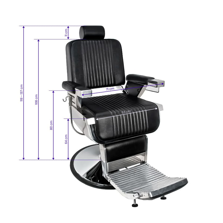 Barberstuhl Gabbiano Royal Schwarz - Bild 10