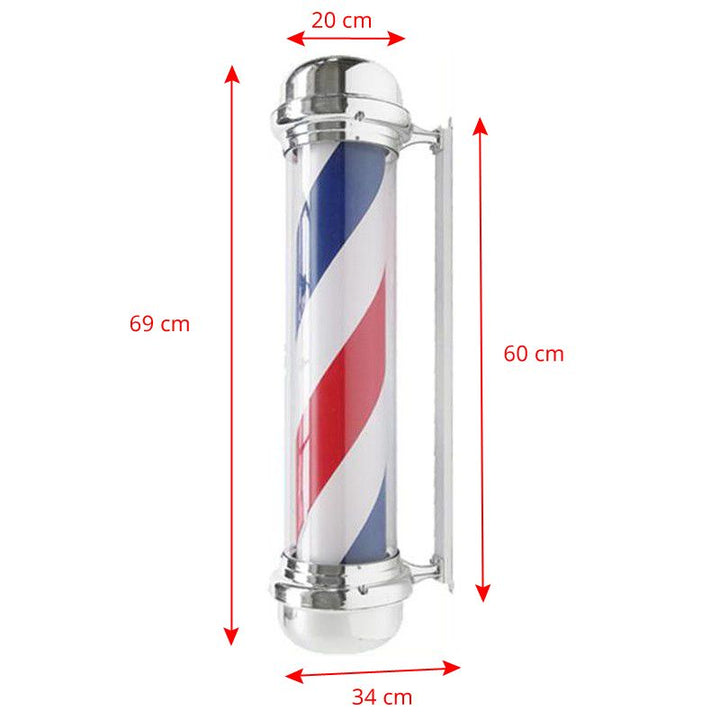 Barber Pole Beleuchtet und Drehend Gabbiano BB-02 Silber - Bild 2