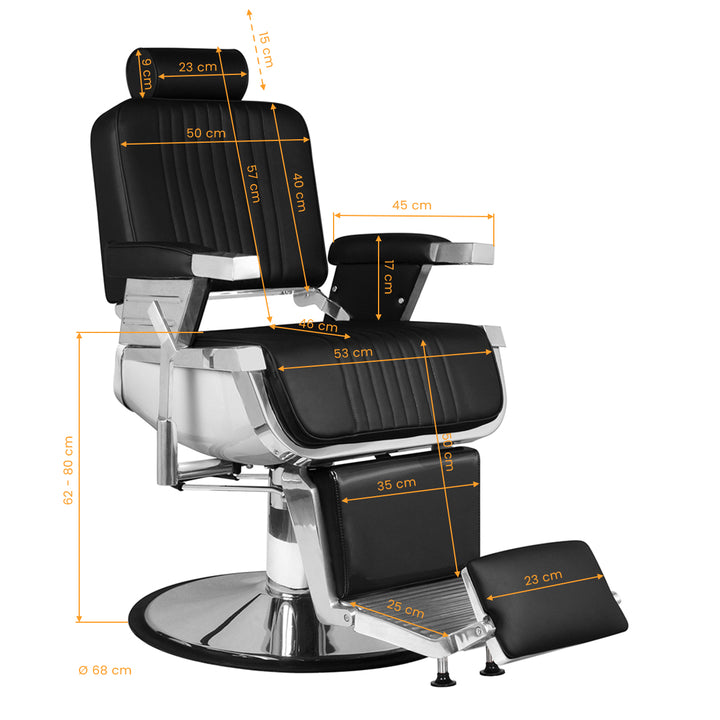 Barberstuhl Hair System Royal X Schwarz - Bild 7