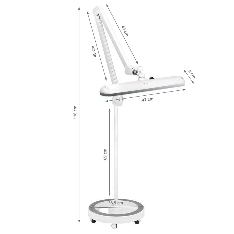 Kosmetiklampe LED mit Stativ und einstellbarer Lichtintensität Elegante 801L Weiß - Bild 9