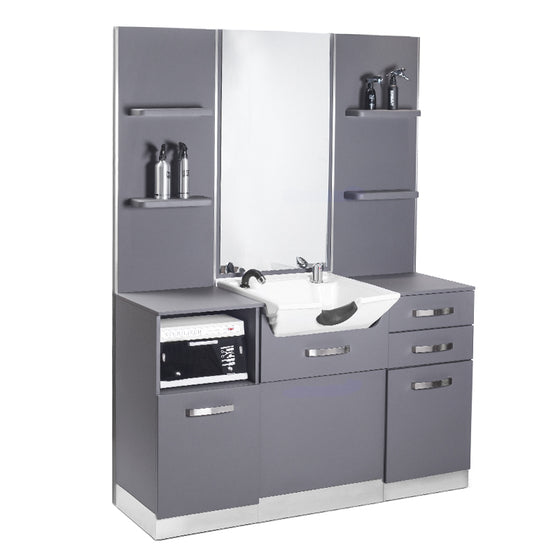 Bedienplatz Gabbiano Mit Waschbecken B085 Grau