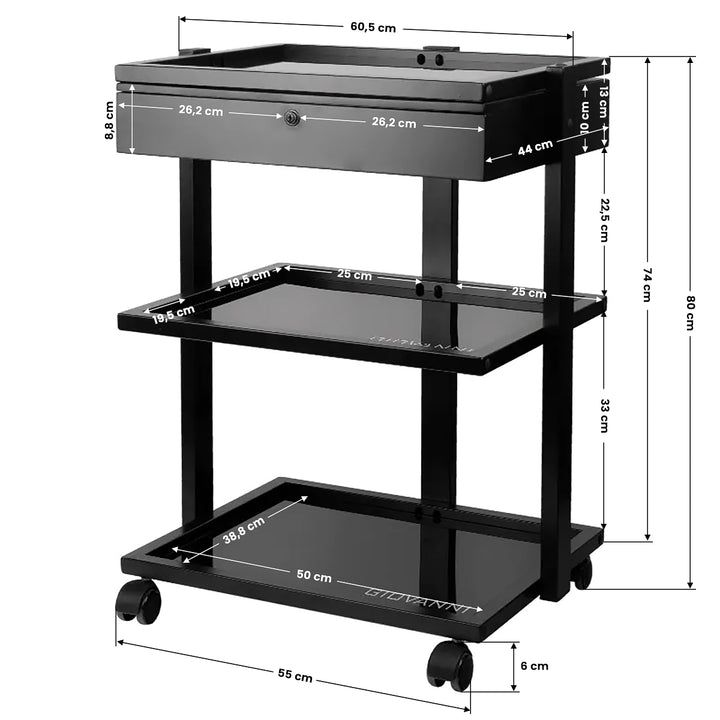 Kosmetikwagen Pro-Ink 1040A Schwarz - Bild 5