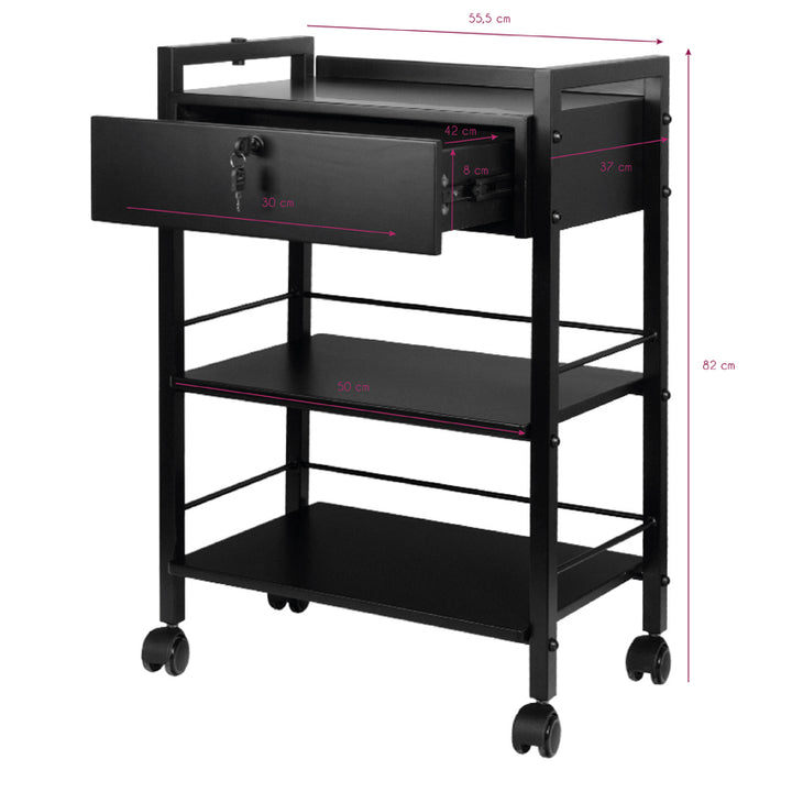 Kosmetikwagen Giovanni 1019A Schwarz - Bild 5