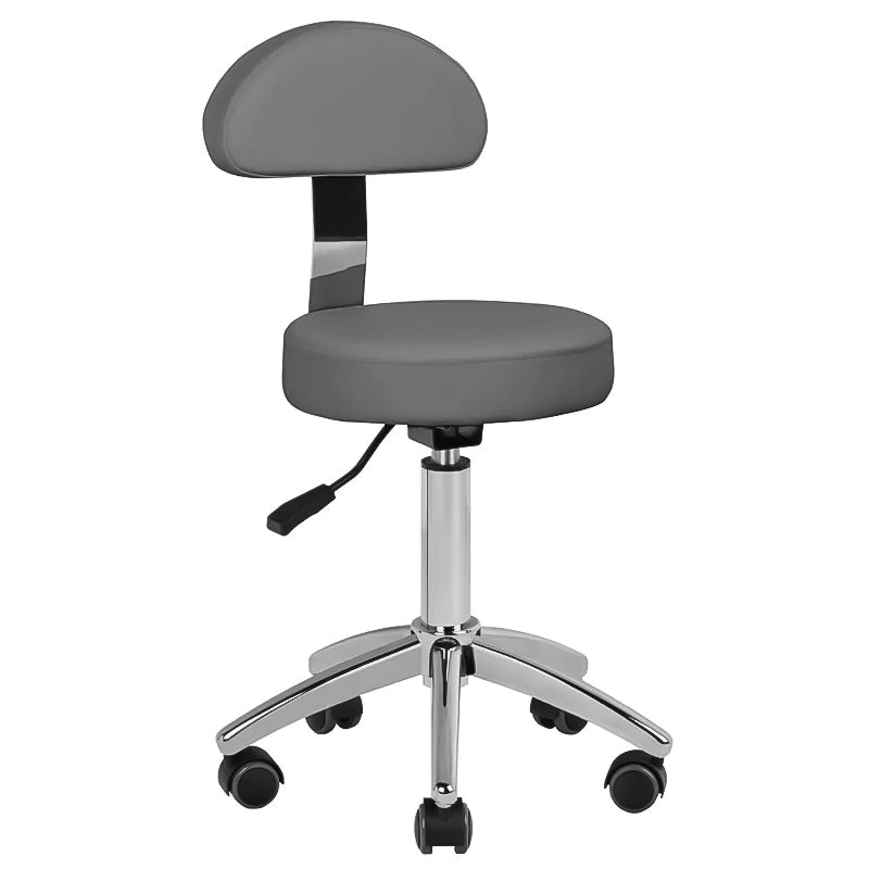 Rollhocker Höhenverstellbar mit Lehne AM-304 Grau
