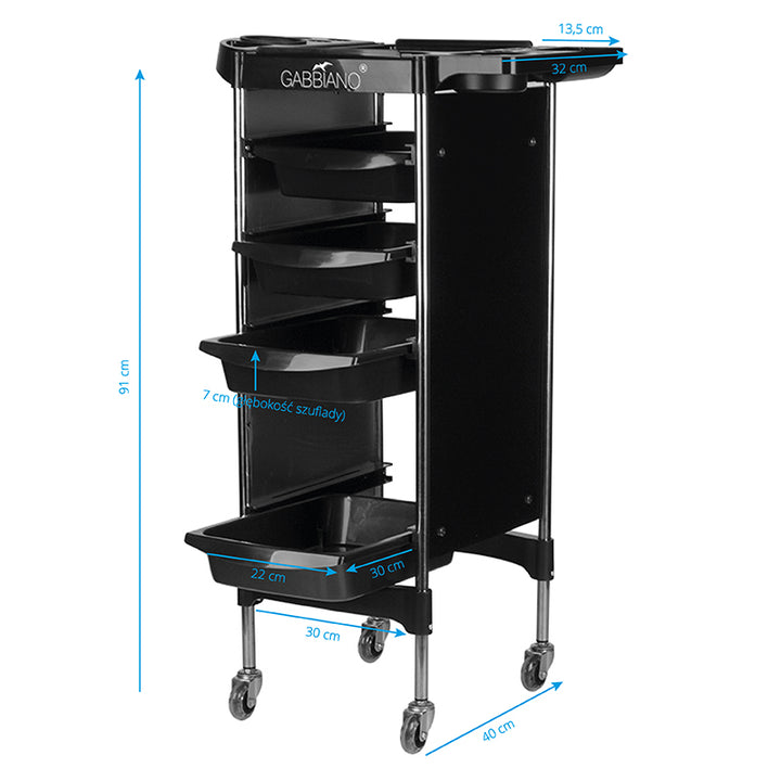 Friseurwagen Gabbiano FX11-2 Schwarz - Bild 6