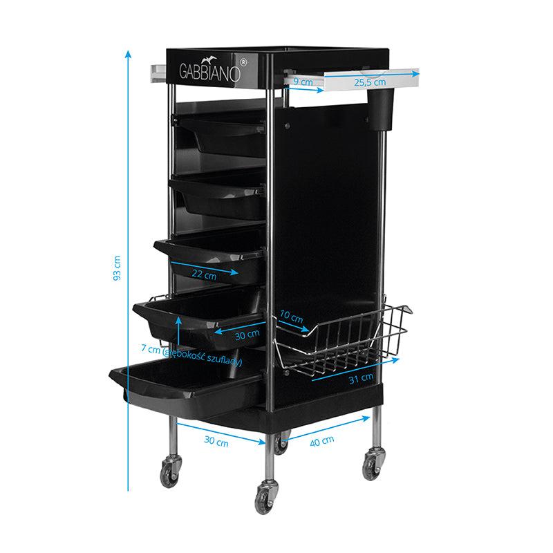 Friseurwagen Gabbiano FX11E Schwarz - Bild 5