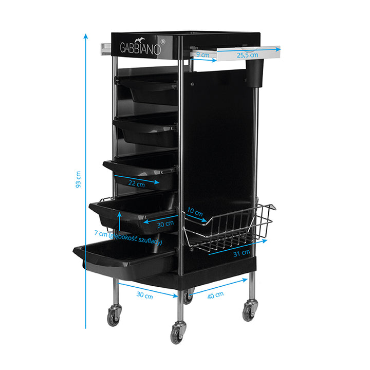 Friseurwagen Gabbiano FX11E Schwarz - Bild 5