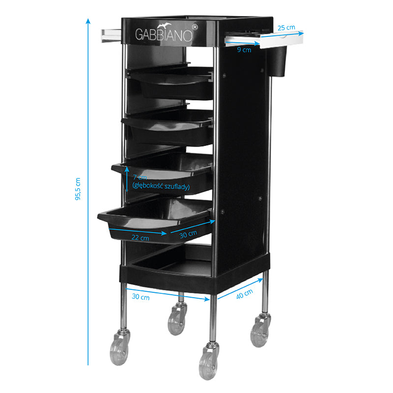 Friseurwagen Gabbiano FX11F Schwarz - Bild 5
