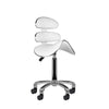 Sattelhocker Höhenverstellbar mit Lehne Eco Leder AM-880 Weiß
