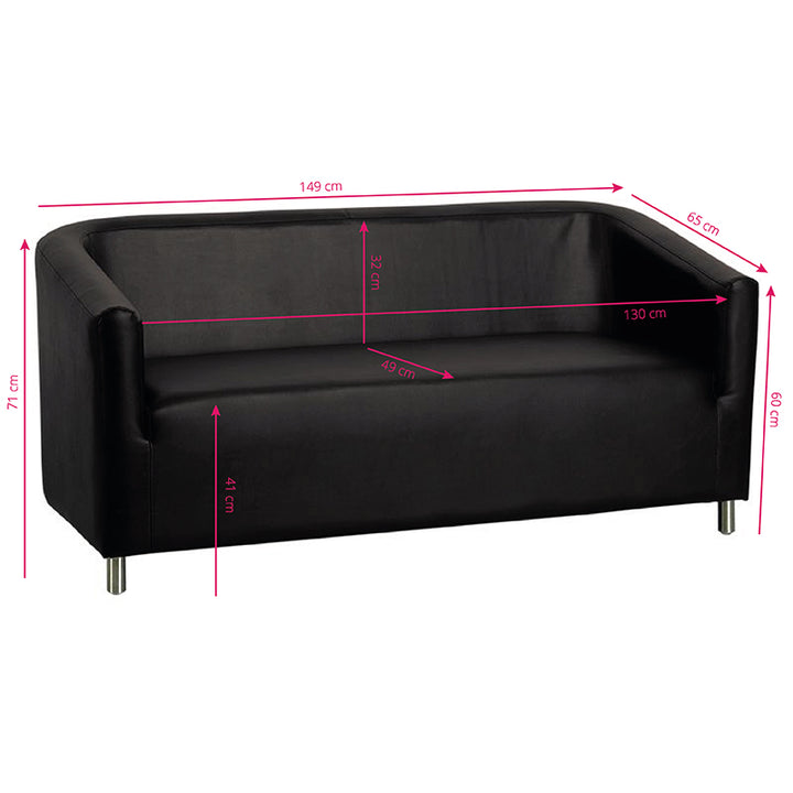 Wartezimmer Sofa Gabbiano M021 3-Sitzer Schwarz - Bild 2