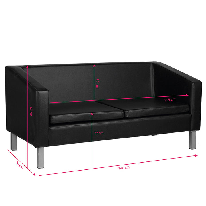 Wartezimmer Sofa Gabbiano BM18003 3-Sitzer Schwarz - Bild 3