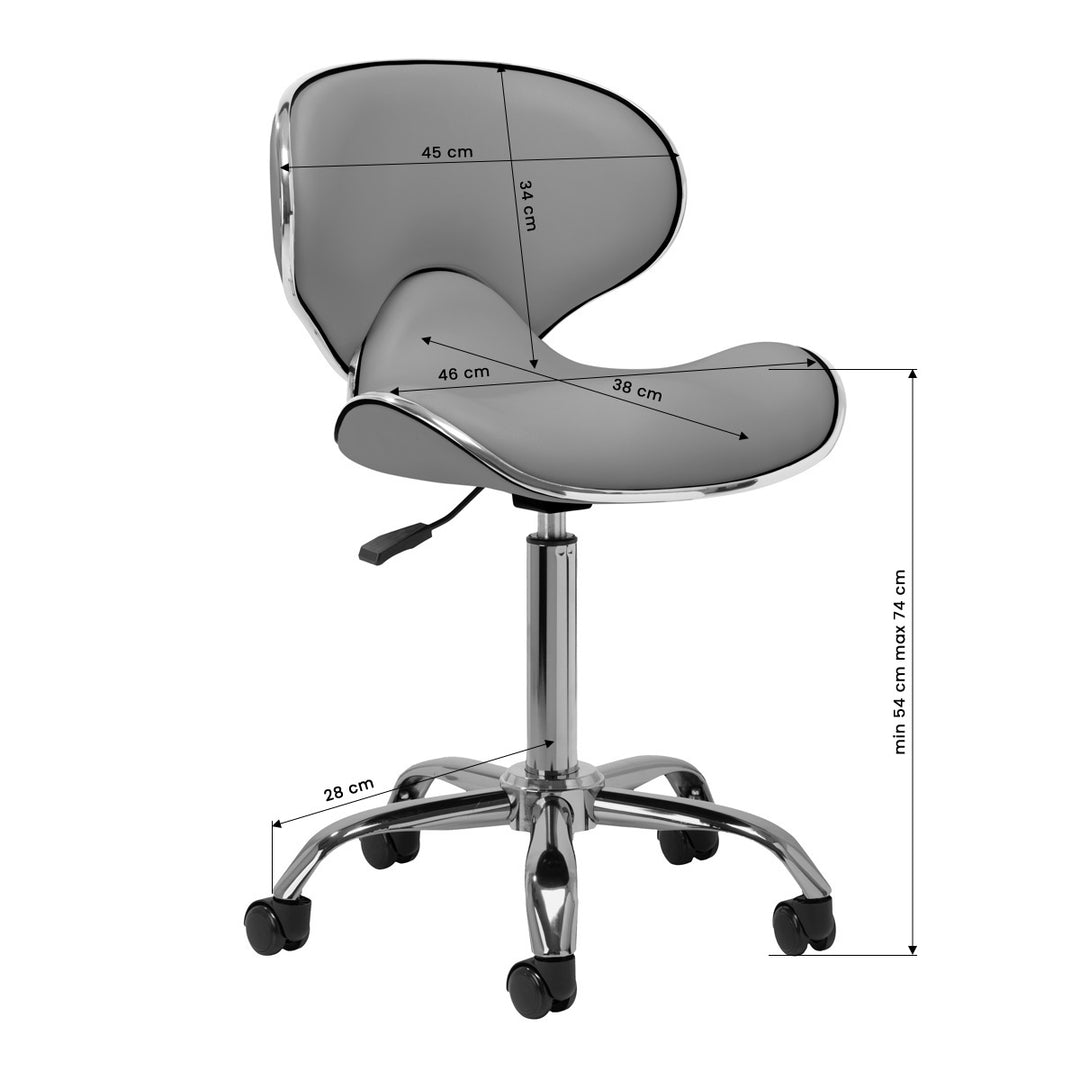 Rollhocker Höhenverstellbar mit Lehne Gabbiano Q-4599 Grau - Bild 8