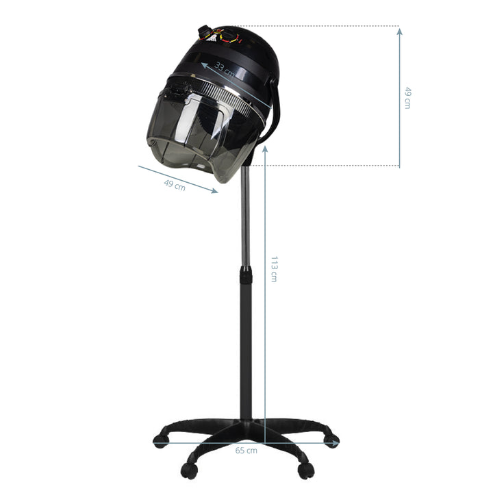 Trockenhaube mit Stativ Gabbiano 1600 Single Speed Schwarz - Bild 5