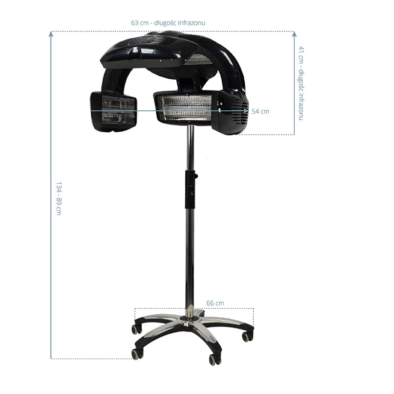 Infrarothaube Trockenhaube mit Stativ Gabbiano 628 Schwarz - Bild 5
