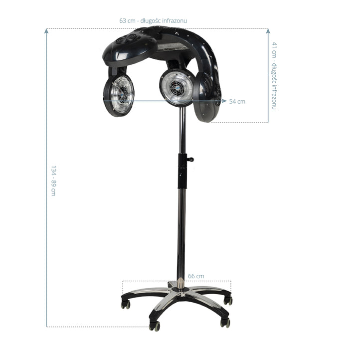 Infrarothaube Trockenhaube mit Stativ Gabbiano 938 Schwarz - Bild 5