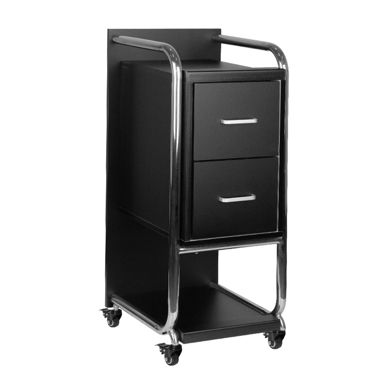 Friseurwagen Gabbiano Solo Schwarz-Silber