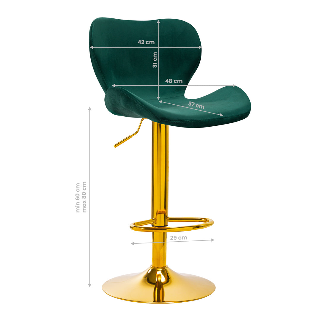 Barhocker QS-B15 Samt Gold Grün 6