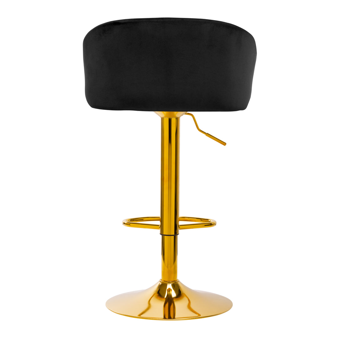 Barhocker QS-B16G Samt Gold Schwarz 4