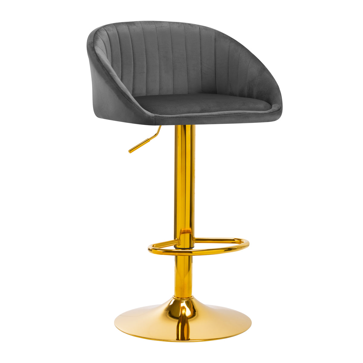 Barhocker QS-B16G Samt Gold Grau