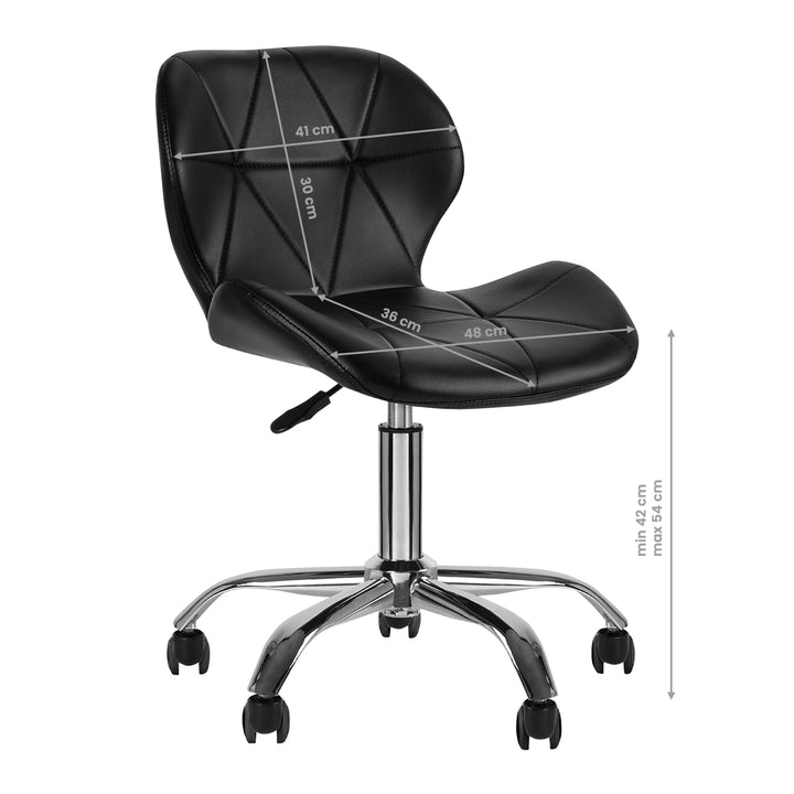 Rollhocker Höhenverstellbar mit Lehne QS-06 Schwarz - Bild 6