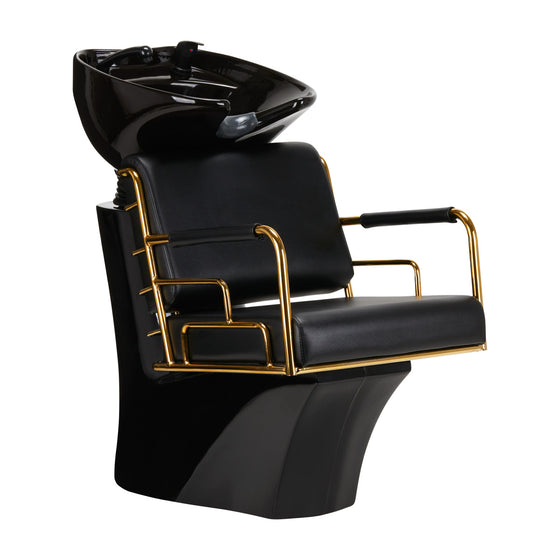 Friseur Waschbecken Gabbiano Prato Schwarz Gold