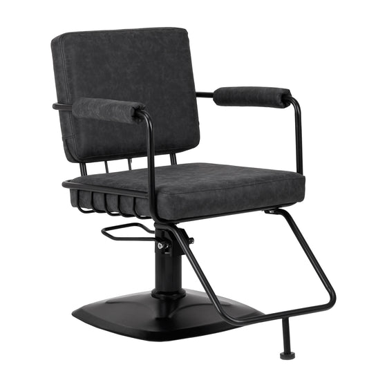 Friseurstuhl Gabbiano Katania Loft Altes Leder Schwarz
