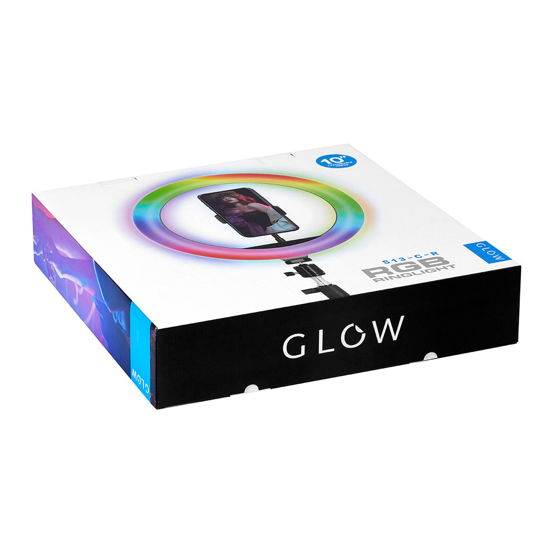 Ringleuchte Glow 10" mit Stativ 10W Schwarz RGB 14