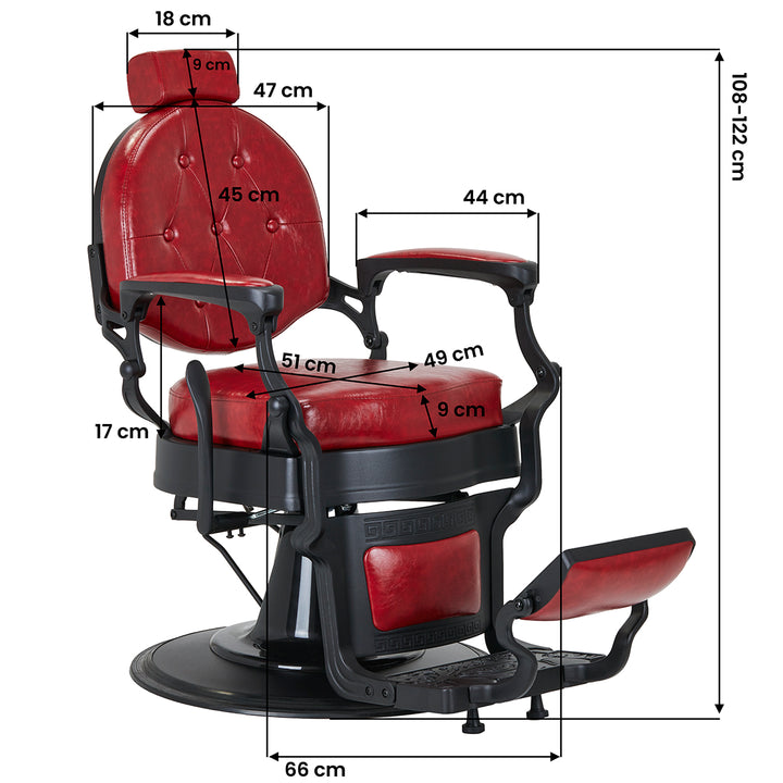 Barberstuhl Gabbiano President Rot - Bild 19
