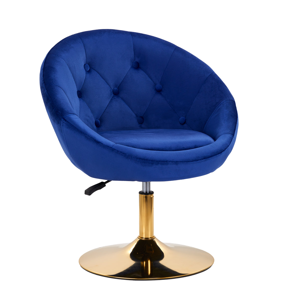 Drehstuhl Höhenverstellbar mit Lehne 4Rico QS-BL12B Samt Blau