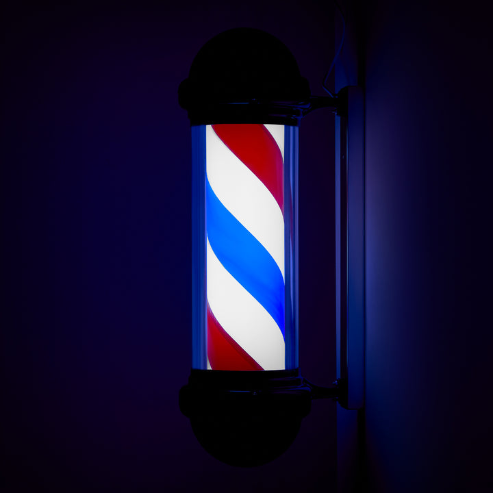Barber Pole Beleuchtet und Drehend Gabbiano BB-02 Schwarz - Bild 2