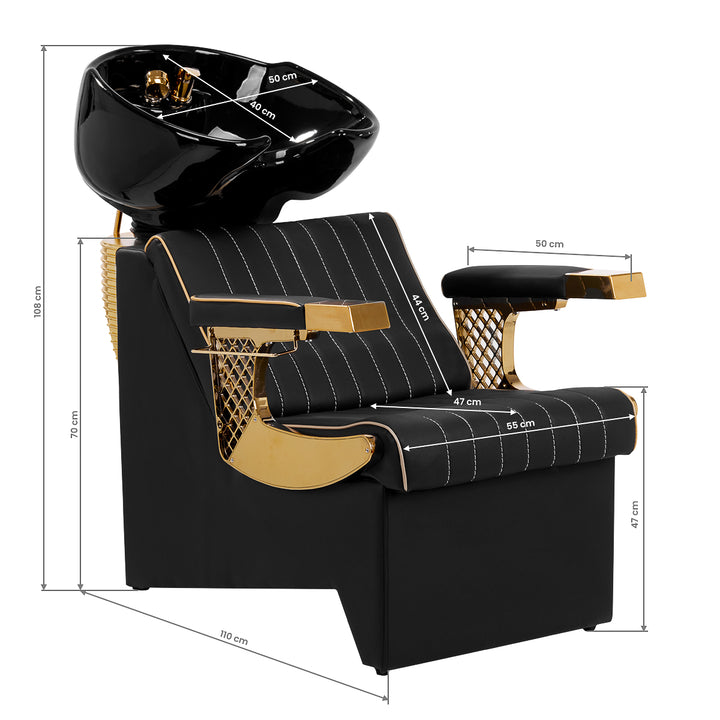 Barber Friseur Waschbecken Gabbiano Marcus Schwarz-Gold - Bild 13