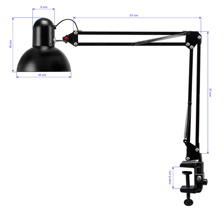 Tischlampe Kosmetik mit Tischklemme PiX 314 Schwarz - Bild 9