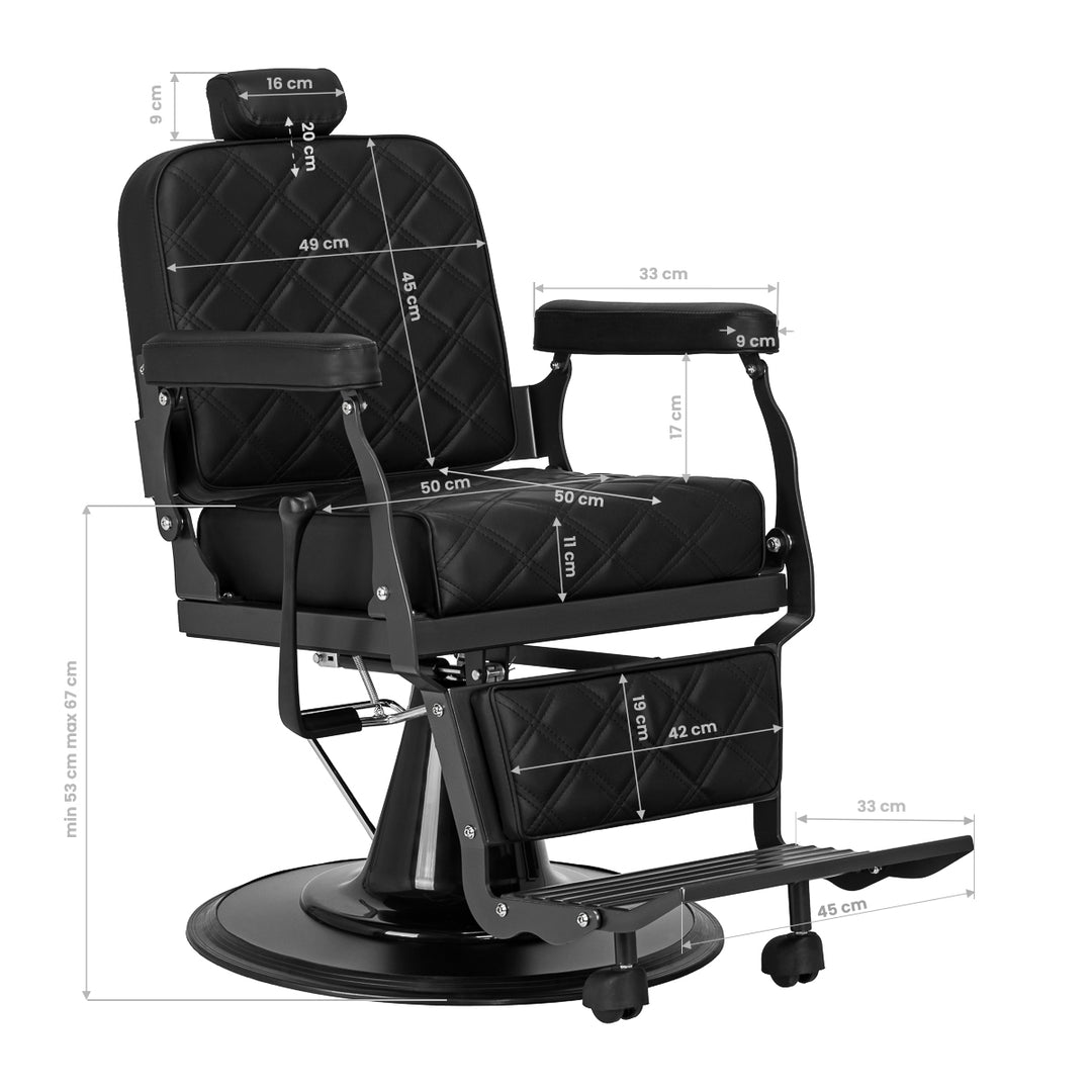 Barberstuhl Gabbiano Carlos Extra Schwarz - Bild 19