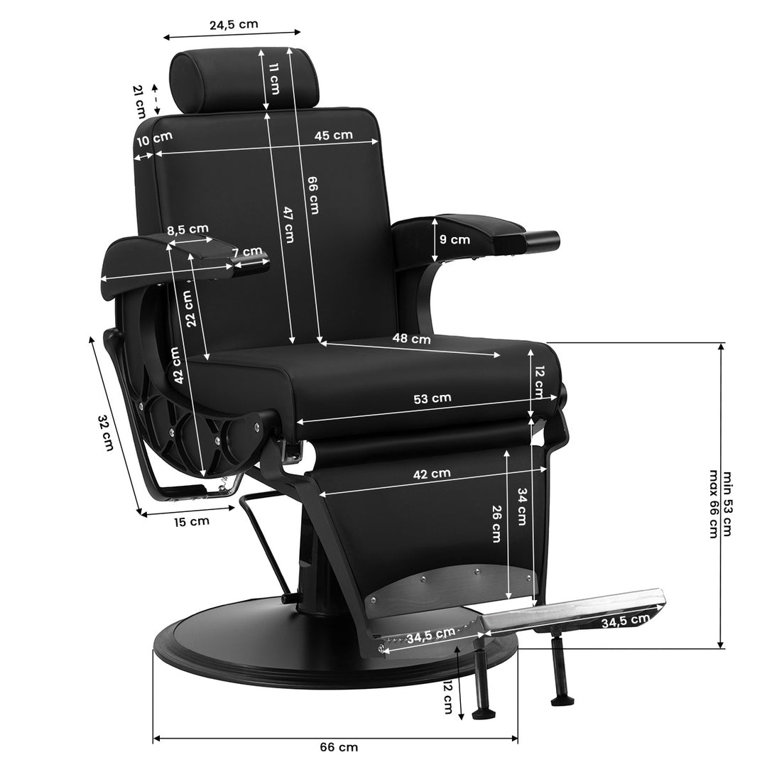 Barberstuhl Gabbiano Continental Schwarz - Bild 16