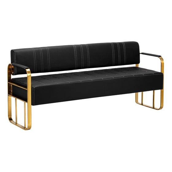 Wartezimmer Sofa Gabbiano Avila 3-Sitzer Schwarz-Gold