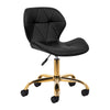 Salonstuhl Höhenverstellbar mit Lehne und Rollen 4Rico QS-06 Gold-Schwarz