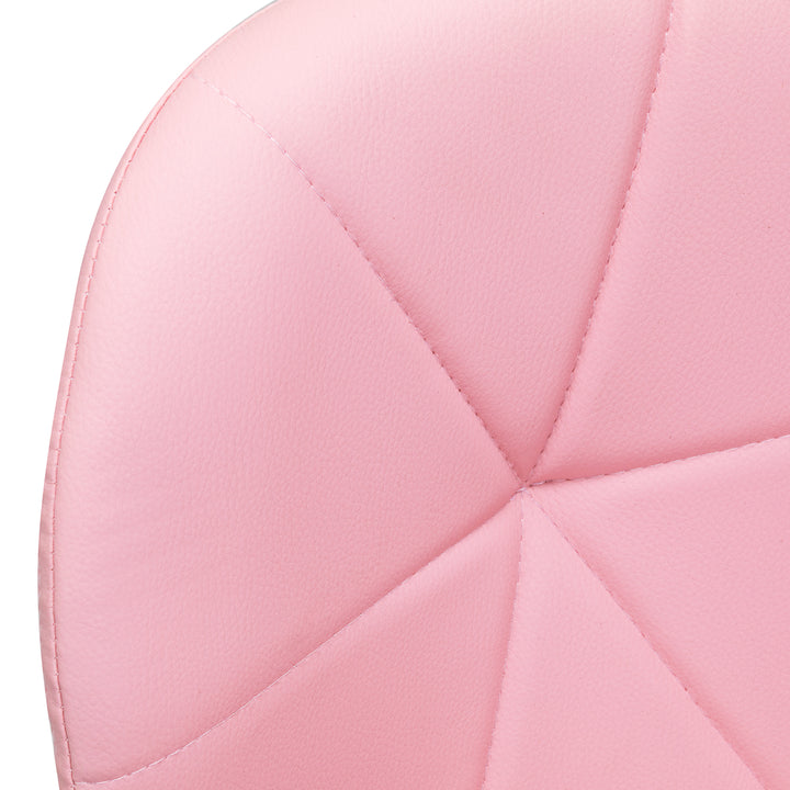 Salonstuhl Höhenverstellbar mit Lehne und Rollen 4Rico QS-06 Rosa - Bild 5