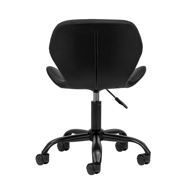 Salonstuhl mit Rollen Verstellbar 4Rico QS-06 Schwarz-Schwarz