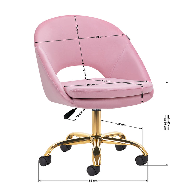 Drehstuhl 4Rico QS-MF18G Rosa - Bild 8