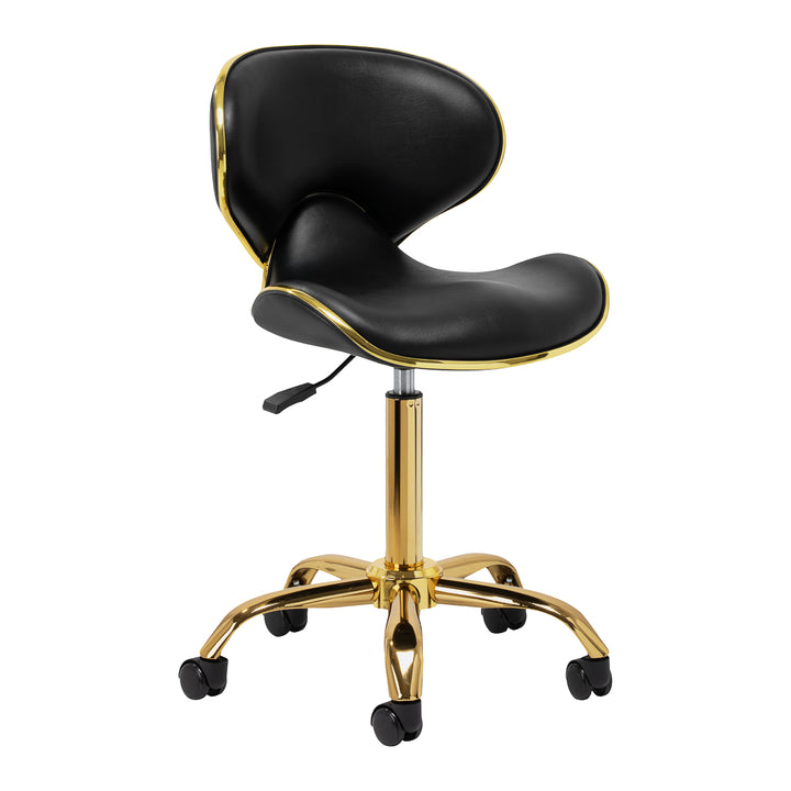 Salonstuhl mit Rollen Verstellbar Gabbiano Q-4599G Gold-Schwarz