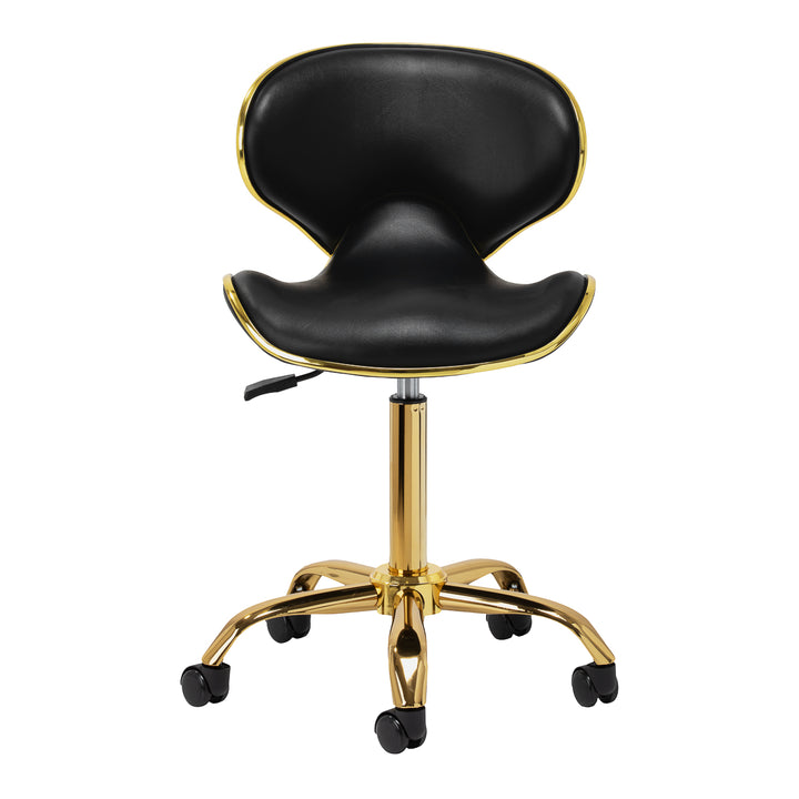 Salonstuhl mit Rollen Verstellbar Gabbiano Q-4599G Gold-Schwarz